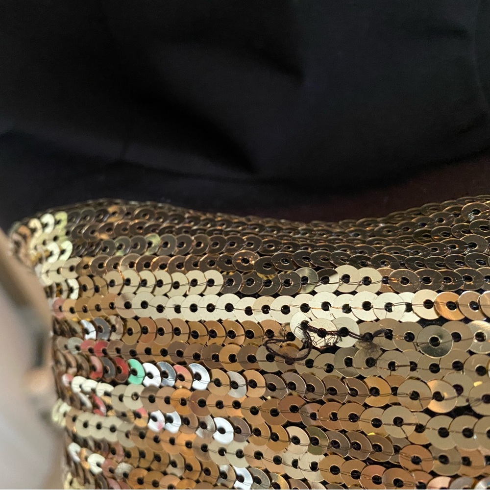 Laundry by Shelli Segal Double Breasted Black Blazer Dress with Gold Sequins - Picture 8 of 9